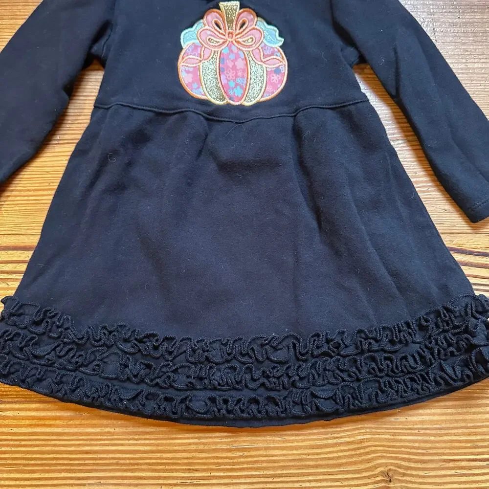 Blanks Boutique black ruffle pumpkin embroidered dress SIZE‎ 18M
